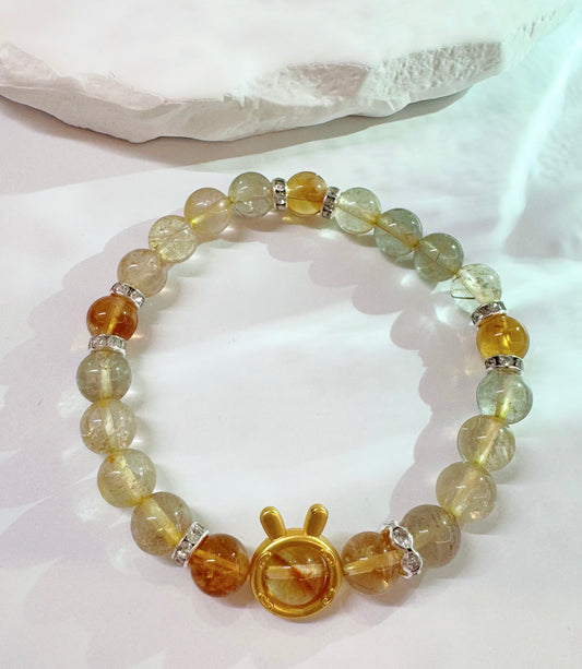 Customized: Golden Rutilated Quartz and Golden Azeztulite (8mm, 10mm, 13mm)